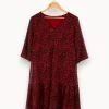 Fashion One Step Robe à motifs - Taille XL/42 Bordeaux