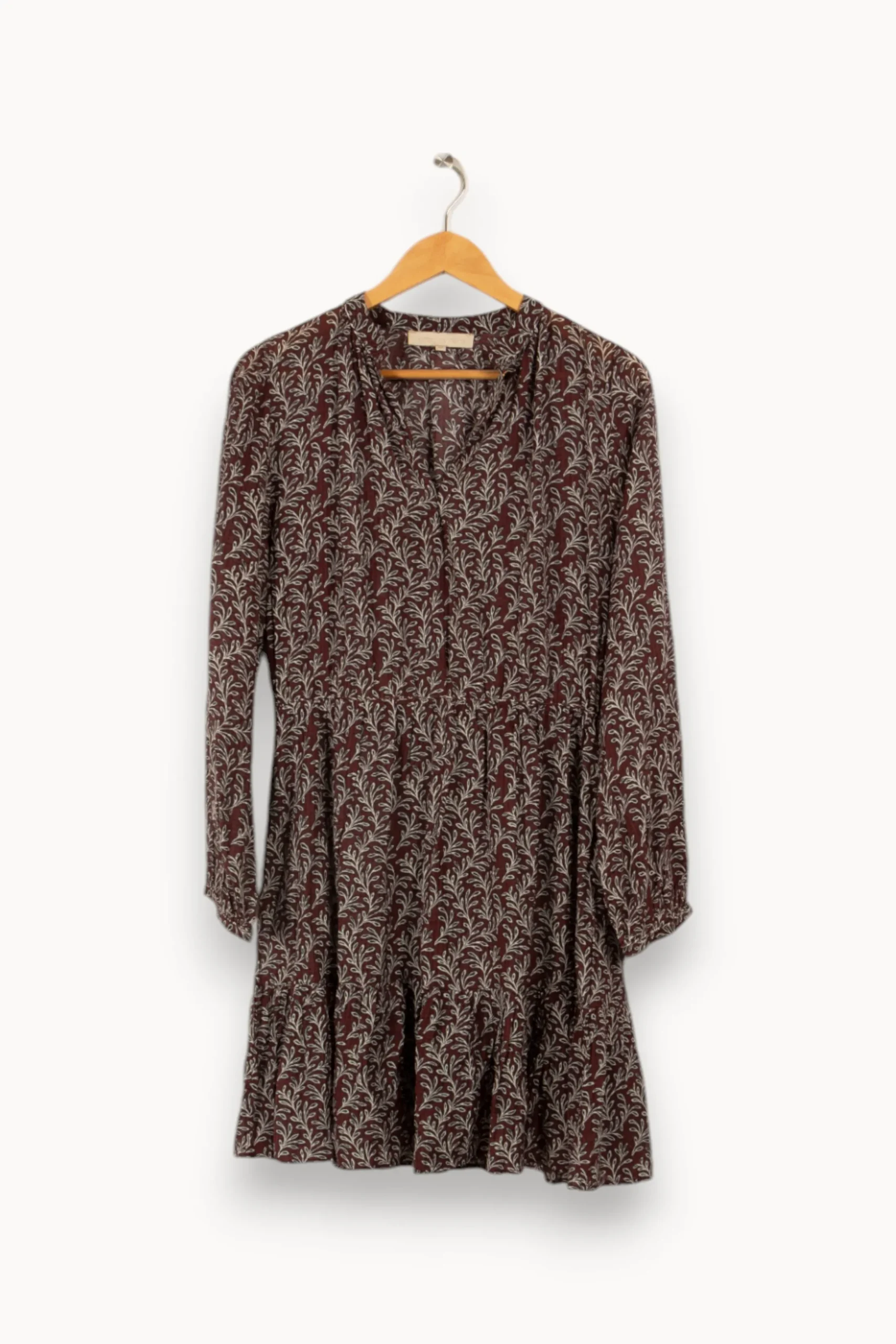 Hot Vanessa Bruno Robe à motifs - Taille M/38 Bordeaux