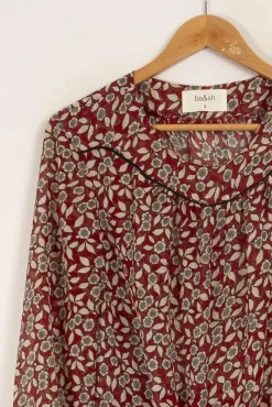 New ba&sh Robe à motifs - Taille L/40 Bordeaux