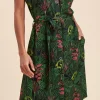 Cheap La Fée Maraboutée Robe chemise courte à imprimé végétal - S/36 Vert