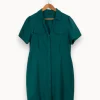 Online One Step Robe chemise e - Taille L/40 Vert
