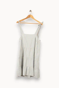 Fashion Sézane Robe courte à rayures es et blanches - Taille S/36 Bleu