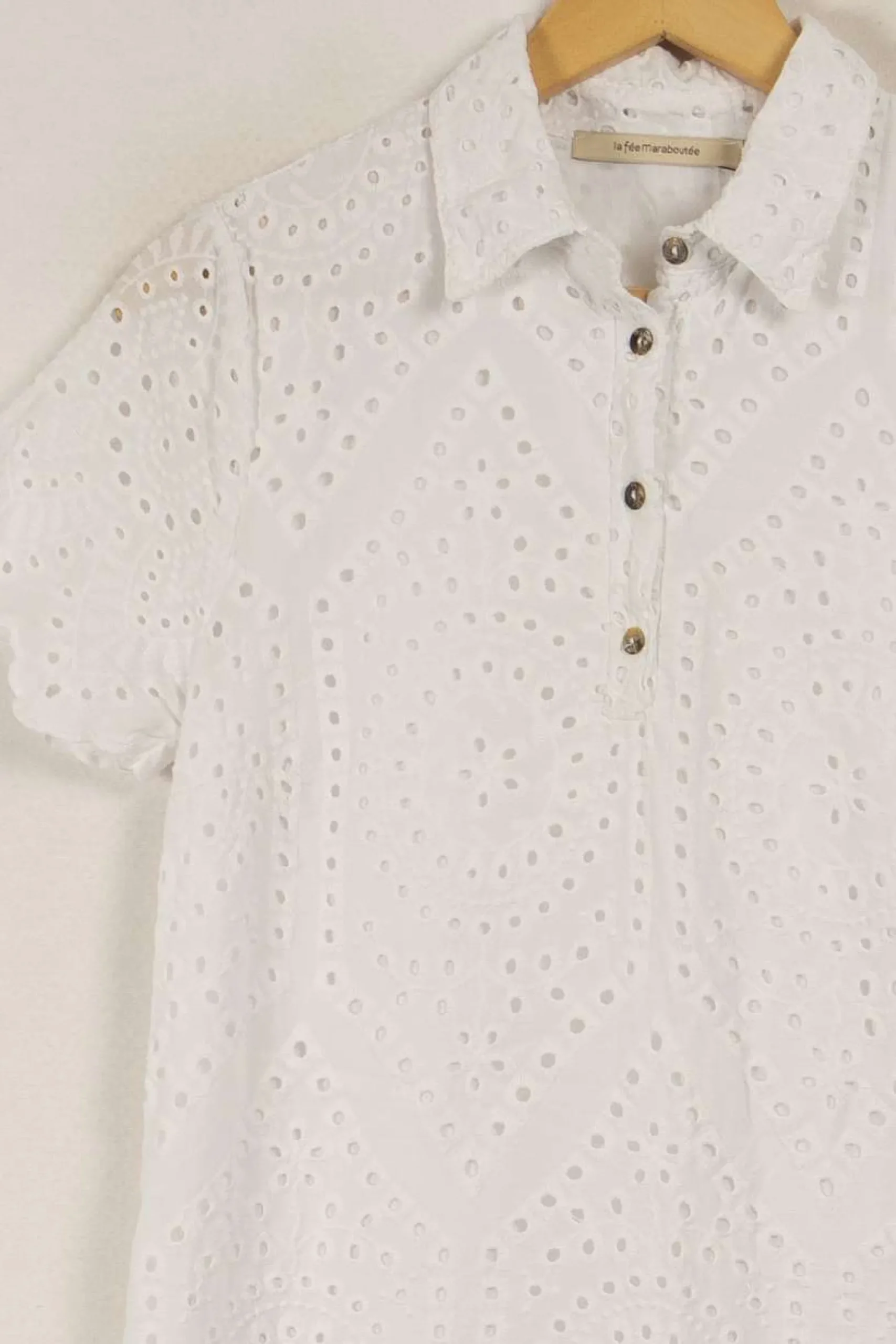 Best La Fée Maraboutée Robe courte he en broderie anglaise - S/36 Blanc