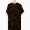Online La Fée Maraboutée Robe courte ceinturée imprimée en viscose Ecovero - S/36 Marron