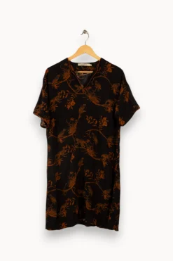 Online La Fée Maraboutée Robe courte ceinturée imprimée en viscose Ecovero - S/36 Marron