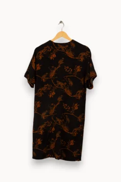 Online La Fée Maraboutée Robe courte ceinturée imprimée en viscose Ecovero - S/36 Marron