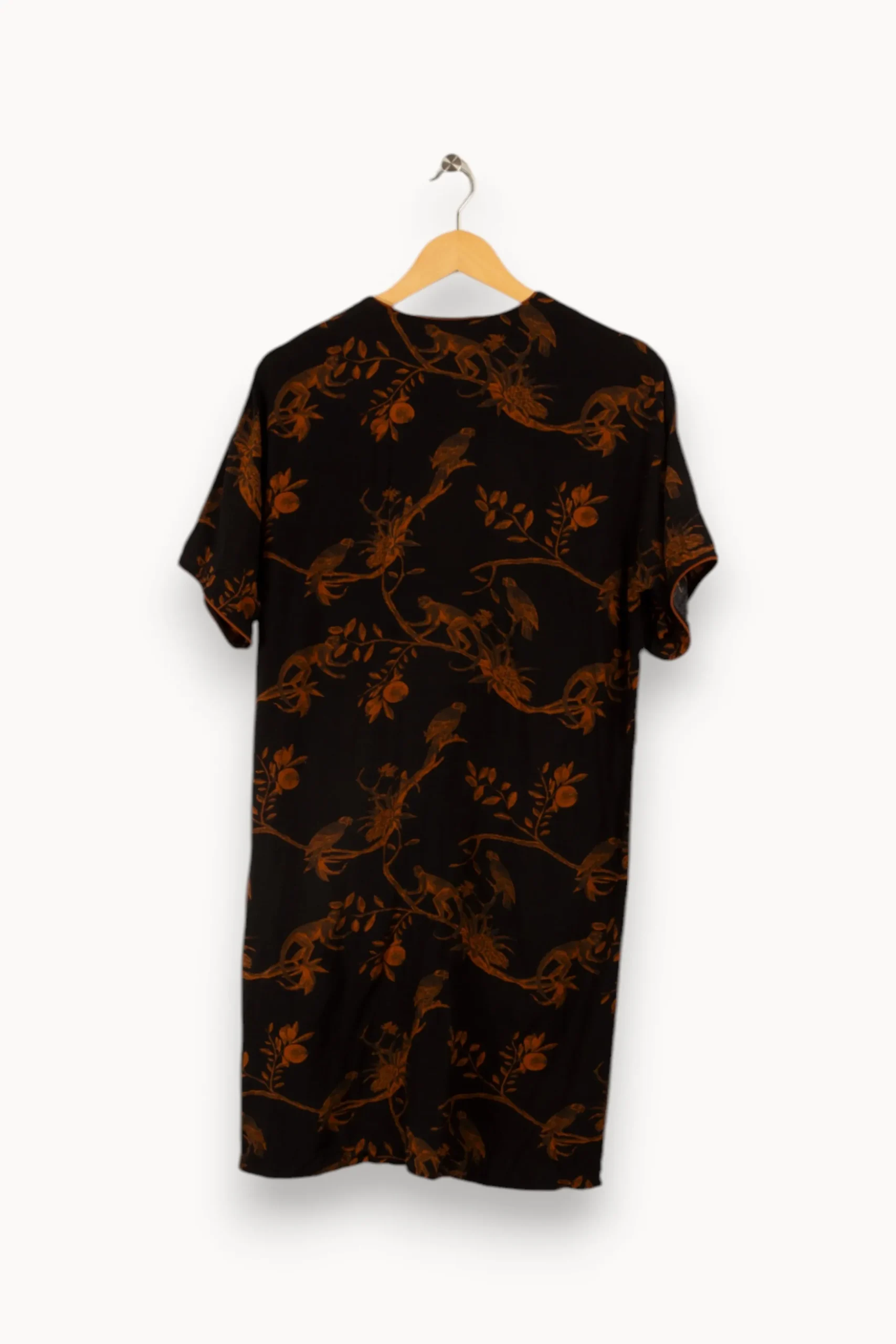 Online La Fée Maraboutée Robe courte ceinturée imprimée en viscose Ecovero - S/36 Marron