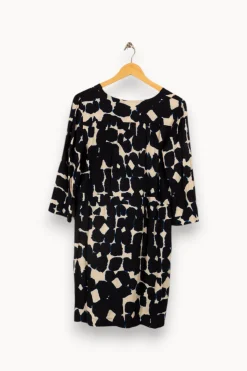 Sale La Fée Maraboutée Robe courte cintrée bleu foncé à imprimé ethnique - M/38 Multicolore