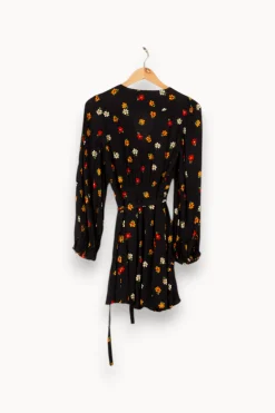 Outlet Mirae Robe courte noire à motif de fleurs s - Taille S/36 Multicolore