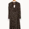 Shop Comptoir des Cotonniers Robe longue à motifs - Taille L/40 Noir
