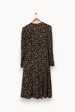 Shop Comptoir des Cotonniers Robe longue à motifs - Taille L/40 Noir