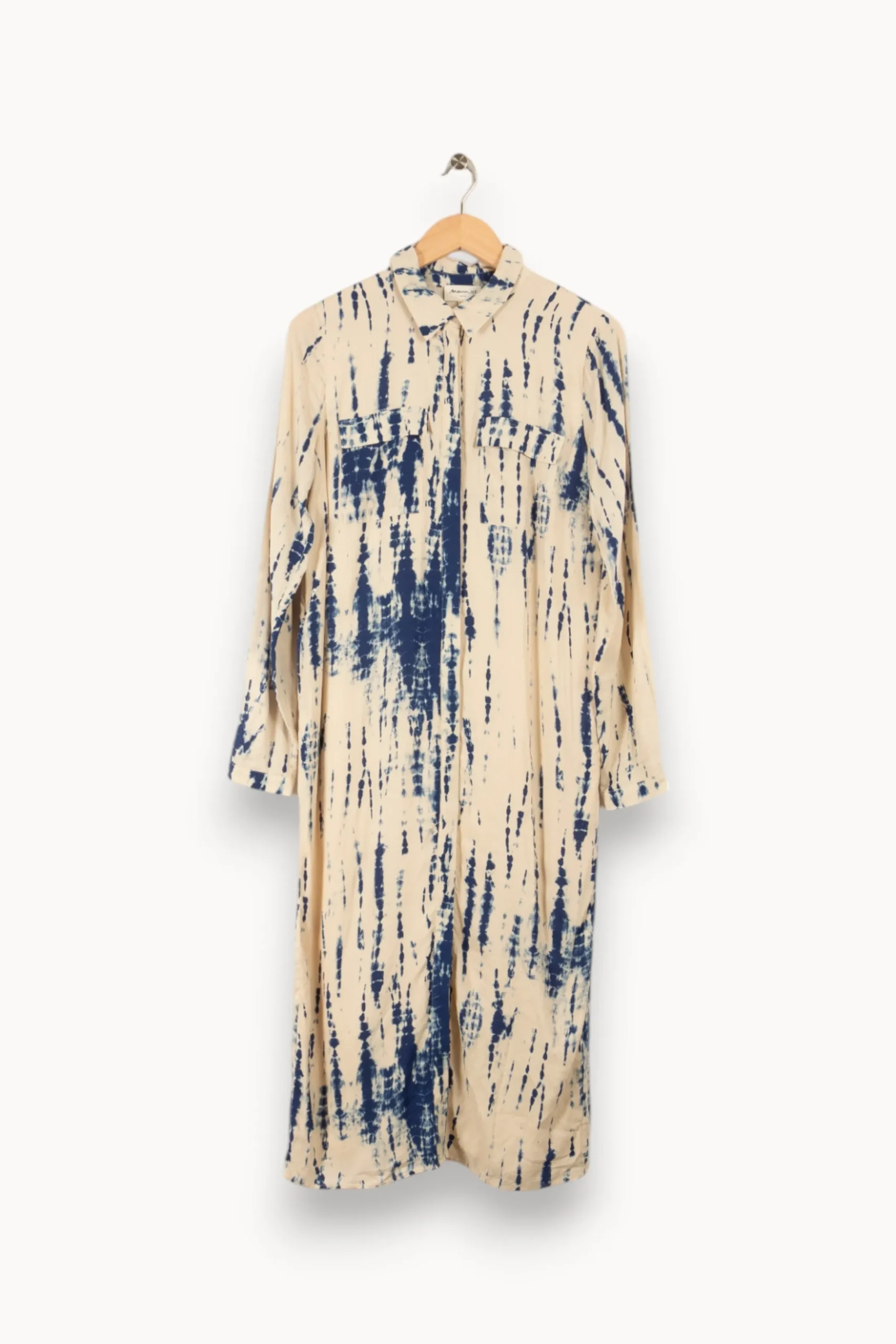 Best Maison 123 Robe longue he et bleue - Taille S/36 Blanc