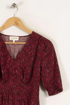 Discount Grace & Mila Robe longue à motifs - Taille S/36 Bordeaux
