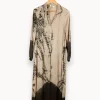 Shop Léon & Harper Robe longue e à motifs - Taille XS/34 Gris
