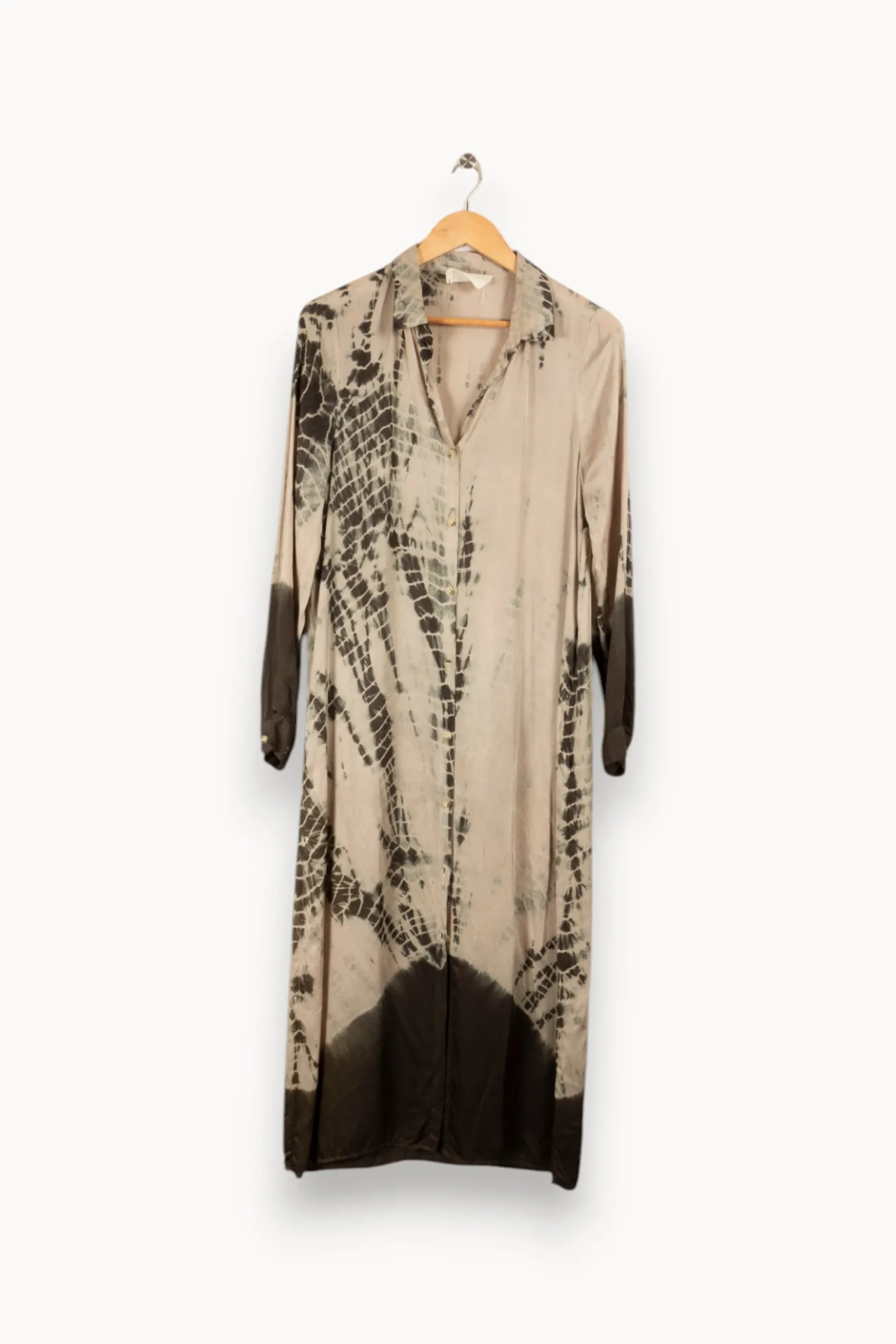 Shop Léon & Harper Robe longue e à motifs - Taille XS/34 Gris