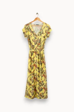 Store One Step Robe longue à motifs - Taille S/36 Jaune