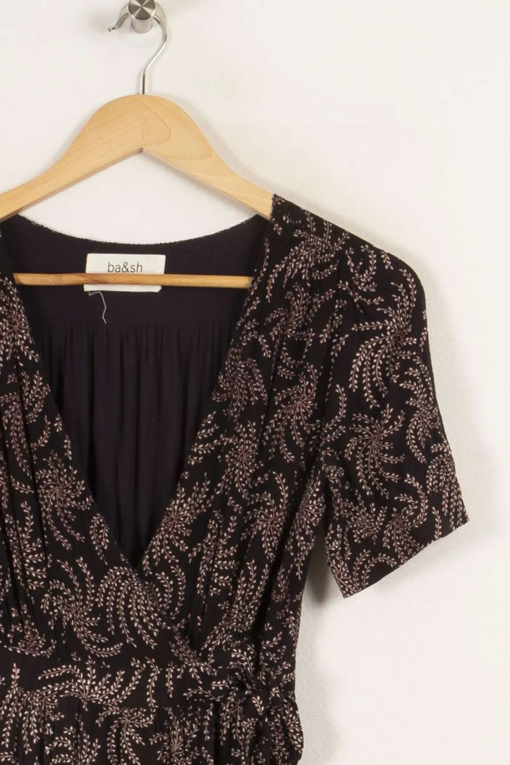 Clearance ba&sh Robe longue e à motif fleuri - Taille XS/34 Noir