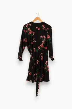 Clearance Sézane Robe longue noire à motifs - Taille XXL/44 Multicolore