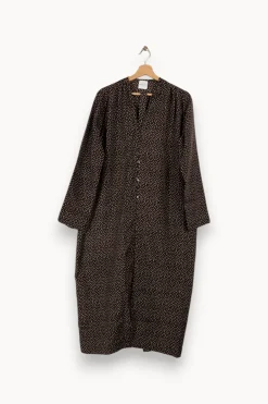 Shop Roseanna Robe longue e à pois blancs - Taille M/38 Noir