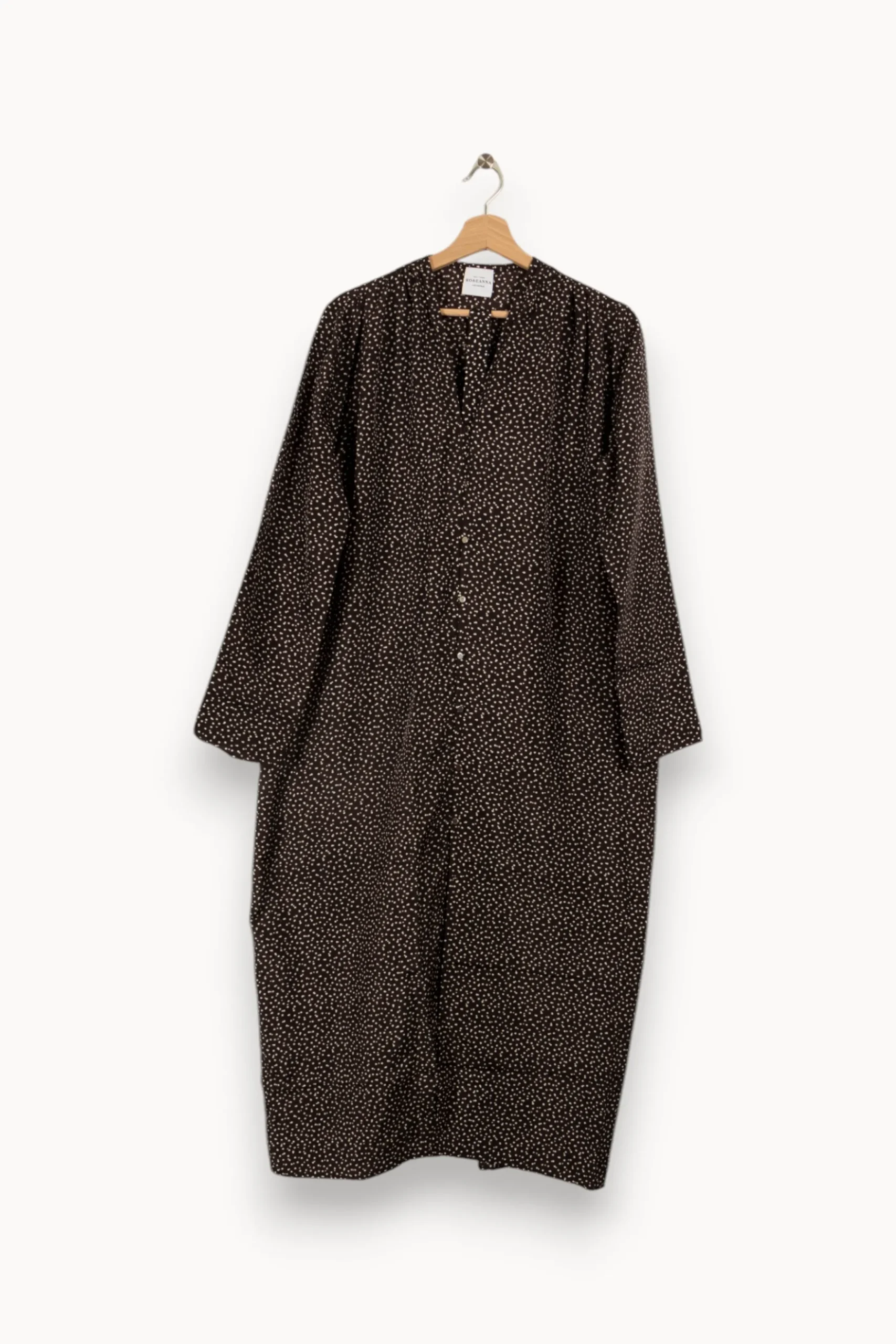 Shop Roseanna Robe longue e à pois blancs - Taille M/38 Noir