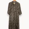 Shop ba&sh Robe longue e et blanche - Taille S/36 Noir