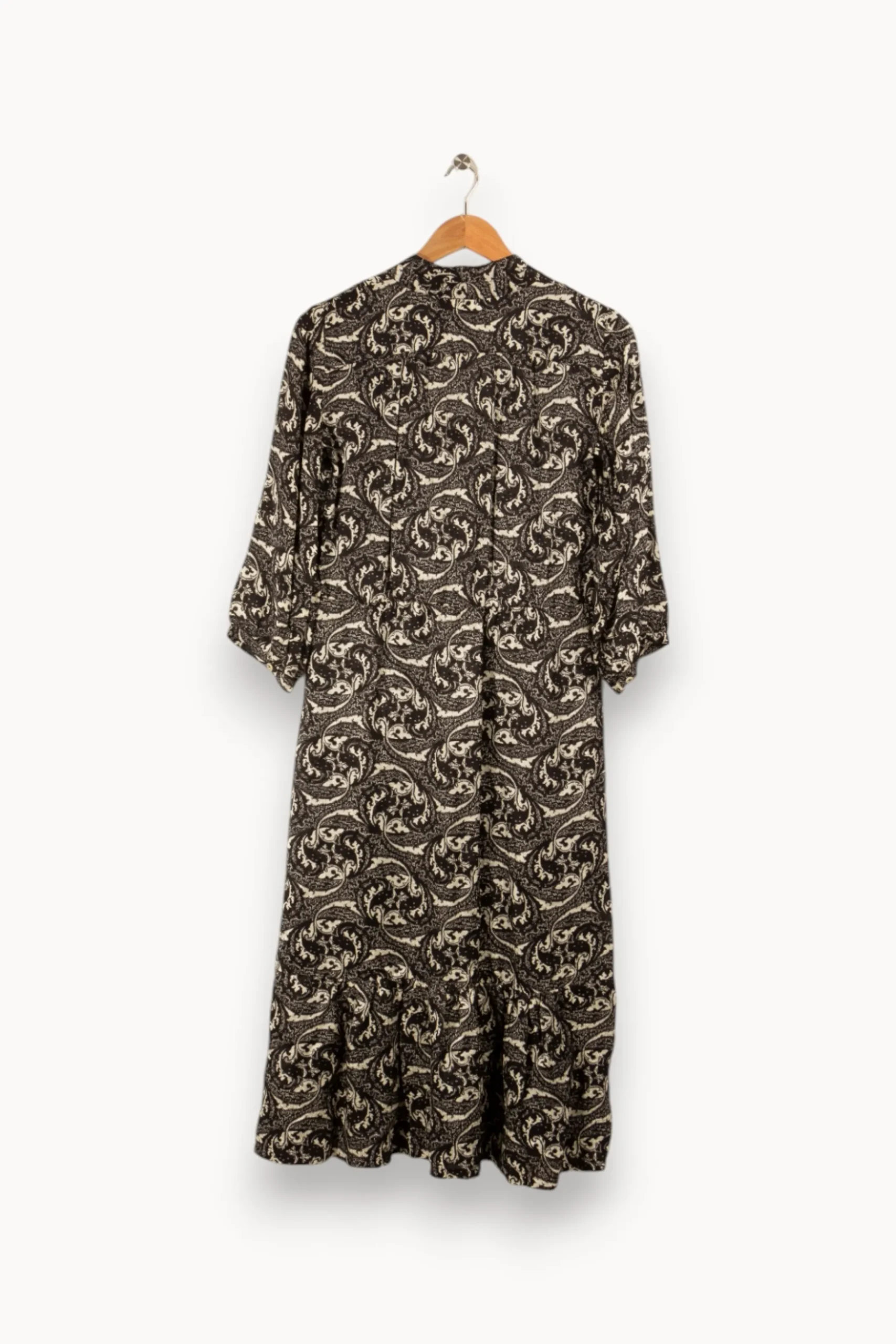 Shop ba&sh Robe longue e et blanche - Taille S/36 Noir