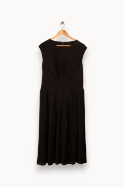 Sale Caroll Robe longue e plissée - Taille S/36 Noir