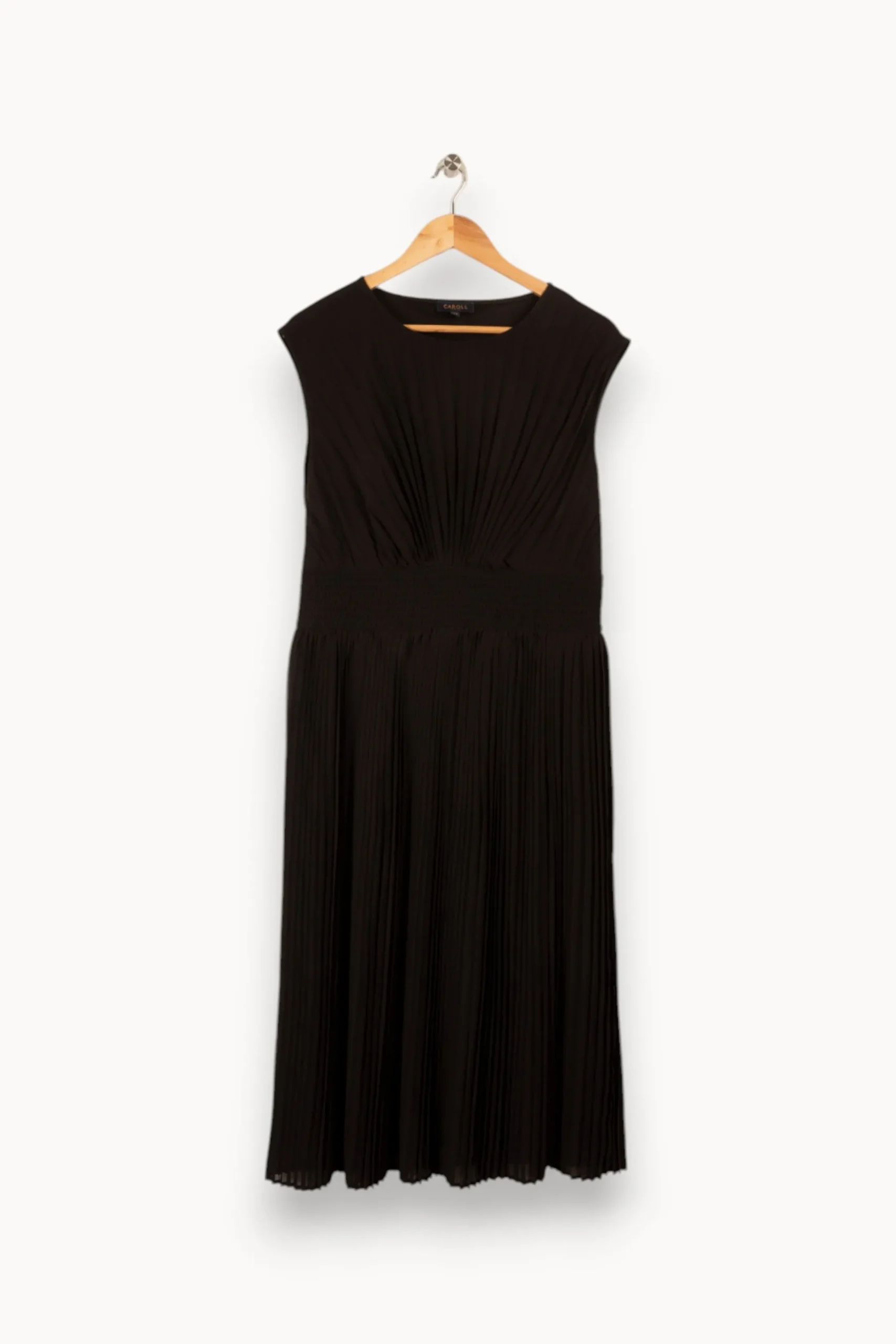 Sale Caroll Robe longue e plissée - Taille S/36 Noir
