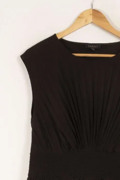 Sale Caroll Robe longue e plissée - Taille S/36 Noir