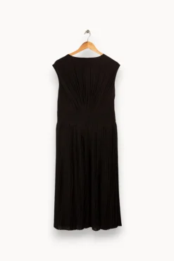 Sale Caroll Robe longue e plissée - Taille S/36 Noir
