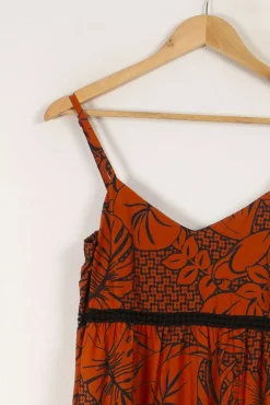Best Sale La Fée Maraboutée Robe longue à motifs - Taille XS/34 Orange