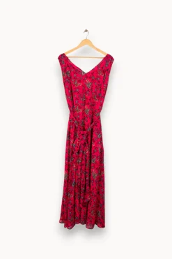 Shop Claudie Pierlot Robe longue rose à motifs - Taille L/40 Multicolore