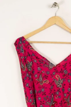 Shop Claudie Pierlot Robe longue rose à motifs - Taille L/40 Multicolore