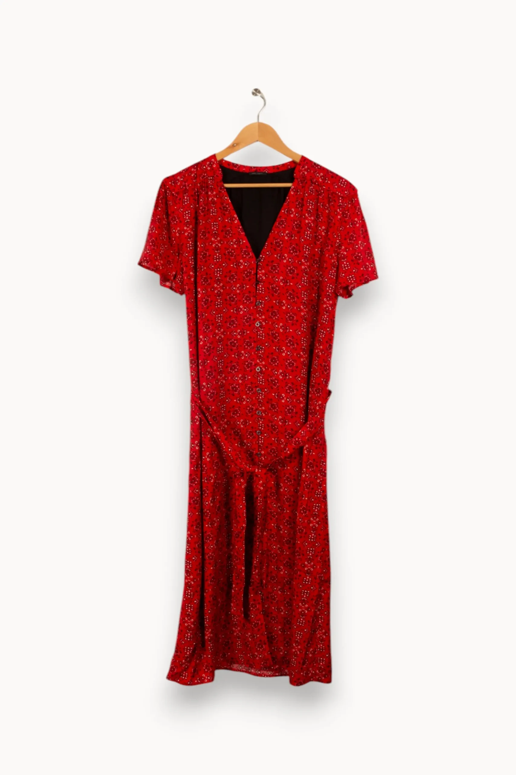 Best IKKS Robe longue à motifs - Taille XL/42 Rouge