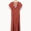 Best Sale Des petits hauts Robe longue à motifs - Taille L/40 Rouge