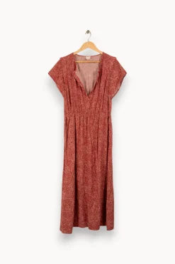 Best Sale Des petits hauts Robe longue à motifs - Taille L/40 Rouge