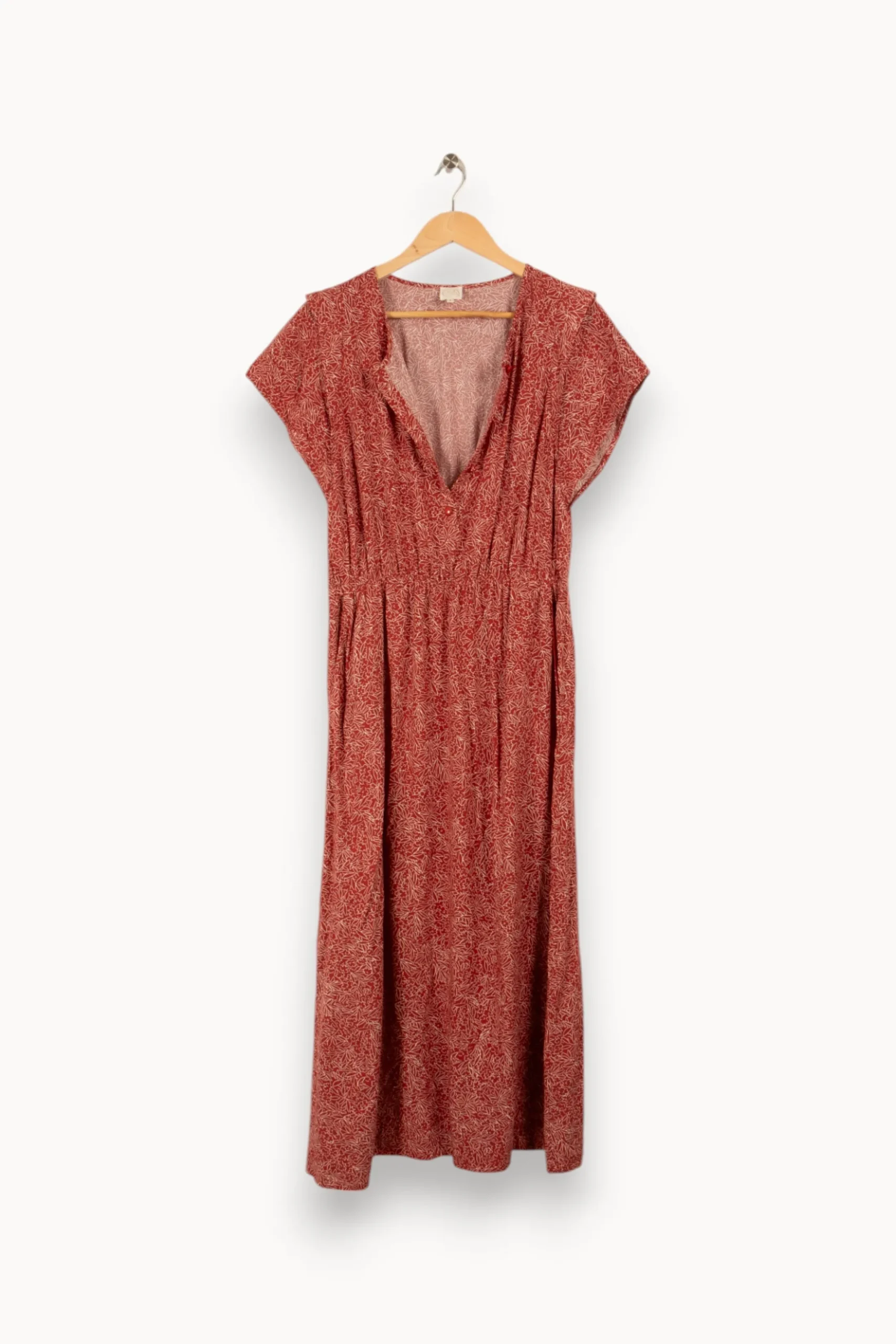 Best Sale Des petits hauts Robe longue à motifs - Taille L/40 Rouge