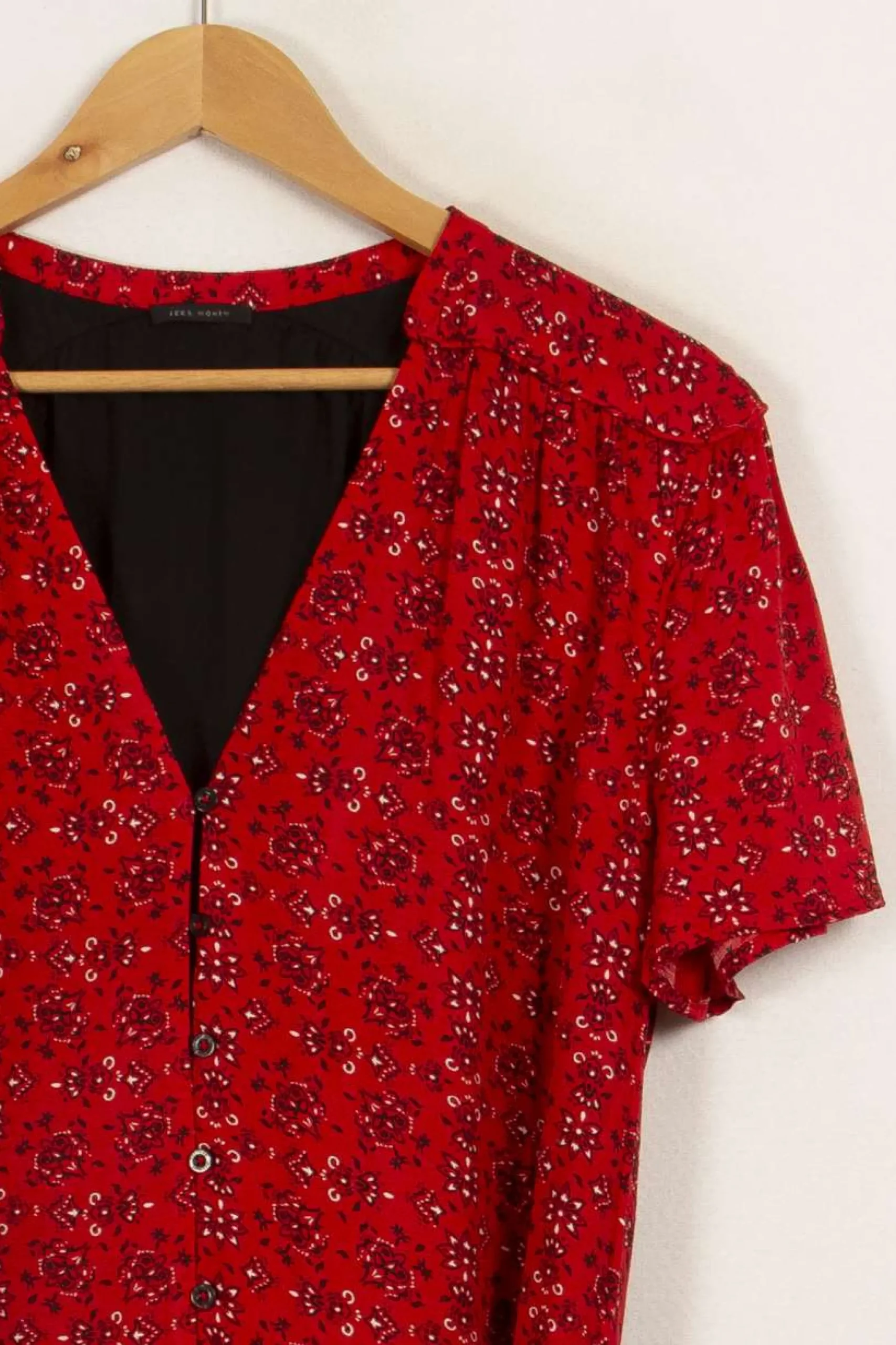 Best IKKS Robe longue à motifs - Taille XL/42 Rouge