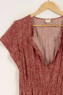 Best Sale Des petits hauts Robe longue à motifs - Taille L/40 Rouge