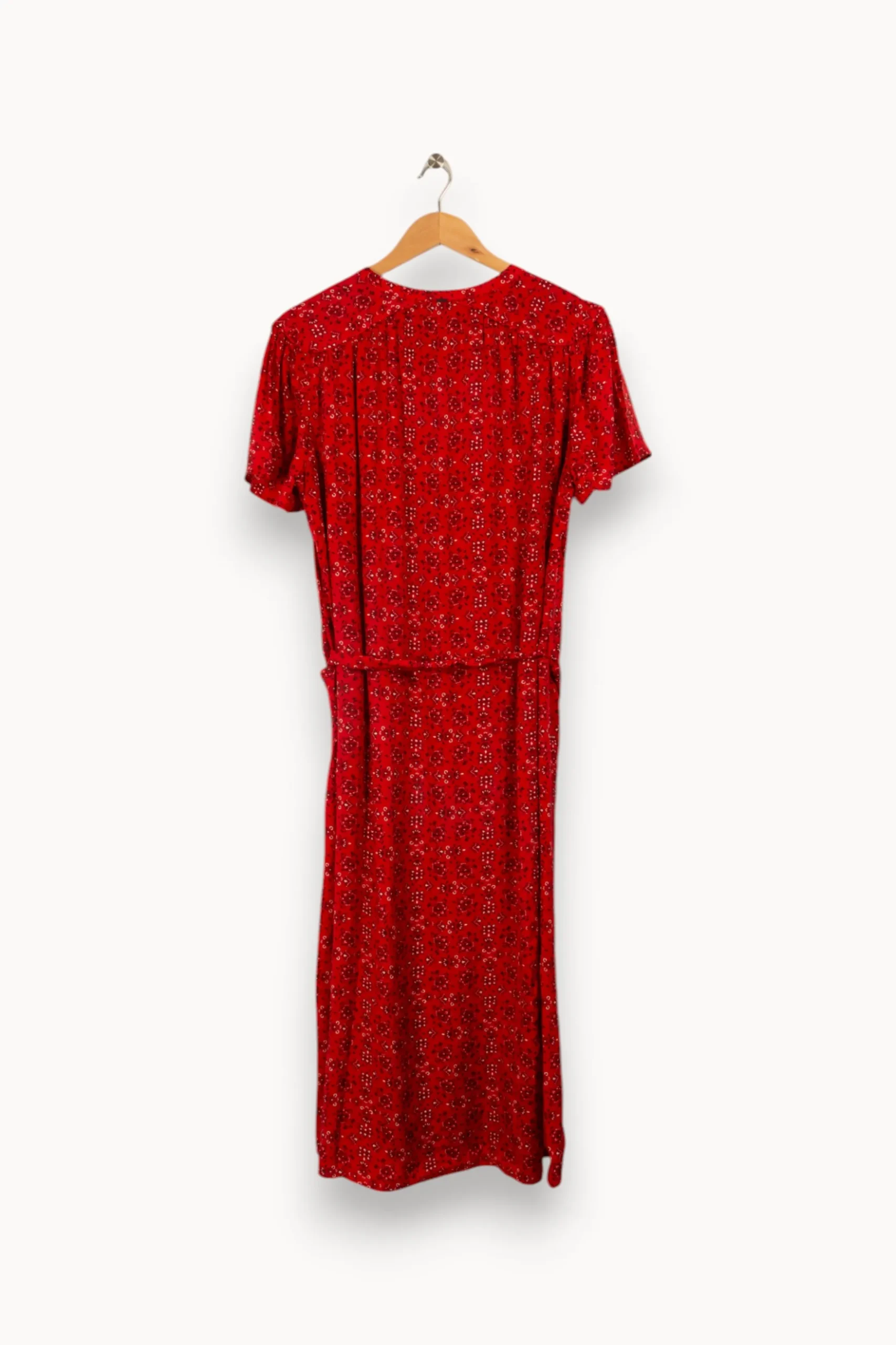 Best IKKS Robe longue à motifs - Taille XL/42 Rouge