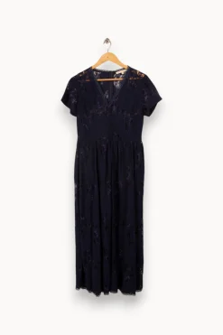 Store La Fée Maraboutée Robe manches courtes en dentelle - L/40 Bleu