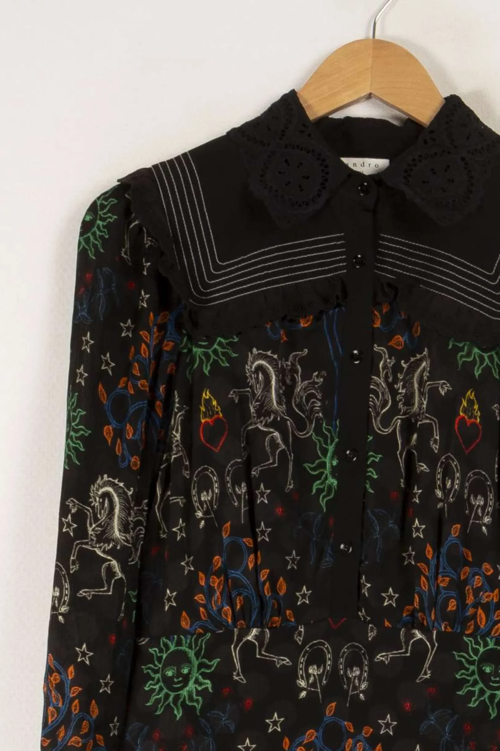 Clearance Sandro Robe multicolore - Taille S/36 Noir