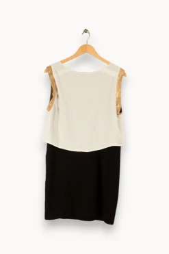 Discount Maje Robe noire et blanche - Taille M/38 Multicolore
