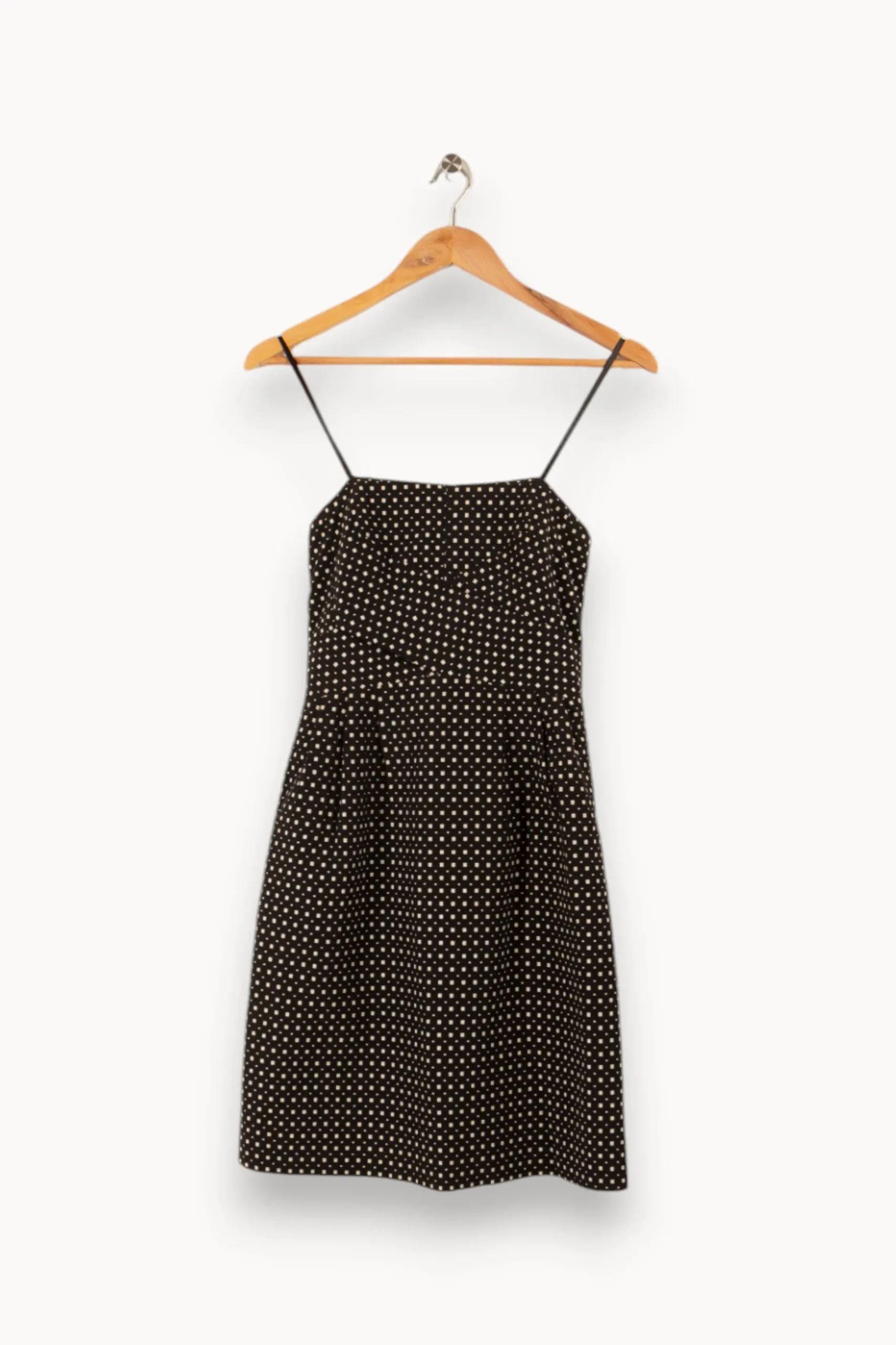 Fashion Caroll Robe e à carreaux blancs - Taille S/36 Noir