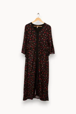 Online I.Code Robe noire à motifs - Taille M/38 Multicolore