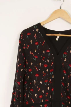 Online I.Code Robe noire à motifs - Taille M/38 Multicolore
