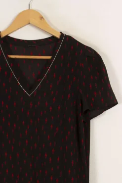 Fashion IKKS Robe e à motifs - Taille S/36 Noir