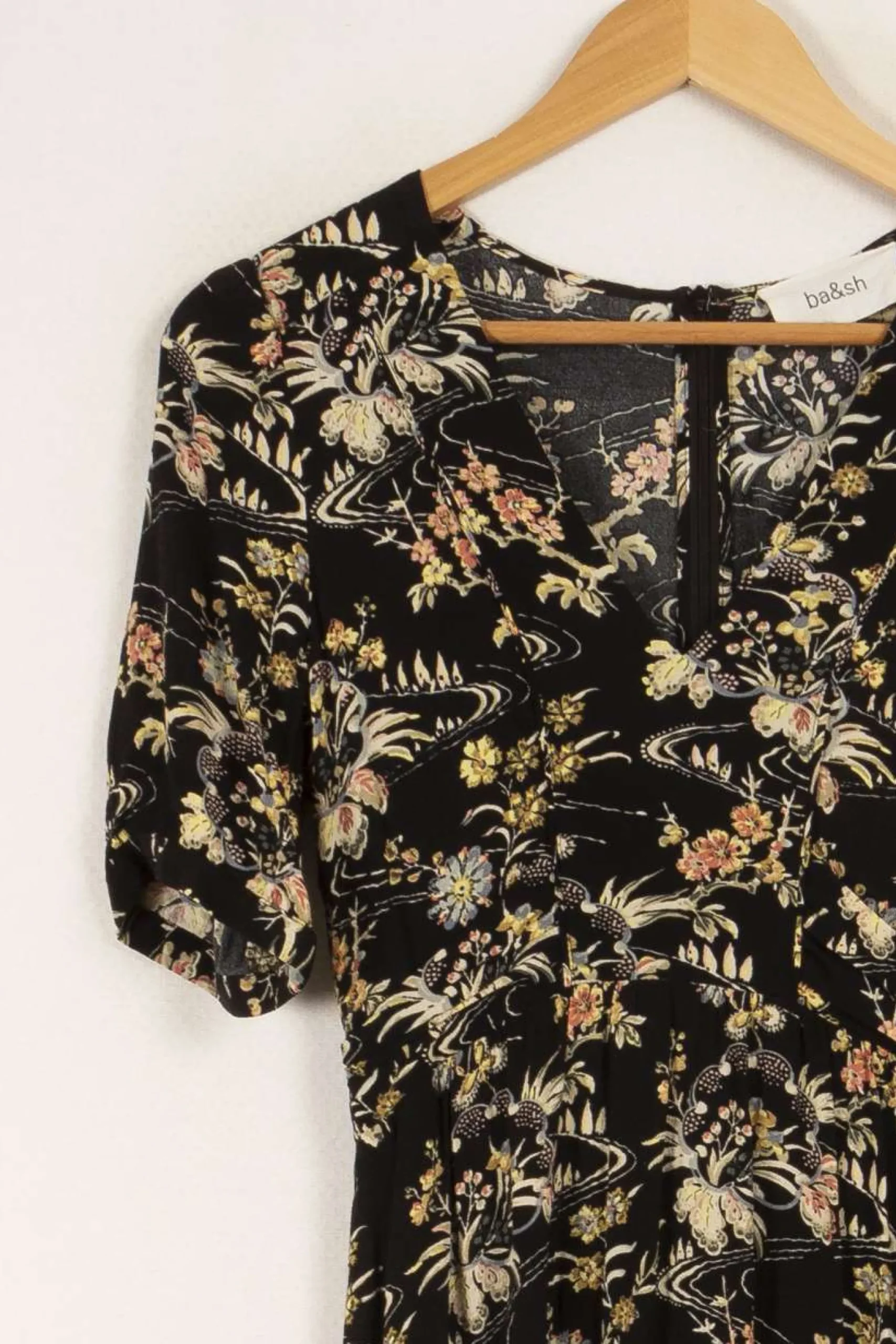 Cheap ba&sh Robe e à motifs fleuris - Taille XS/34 Noir