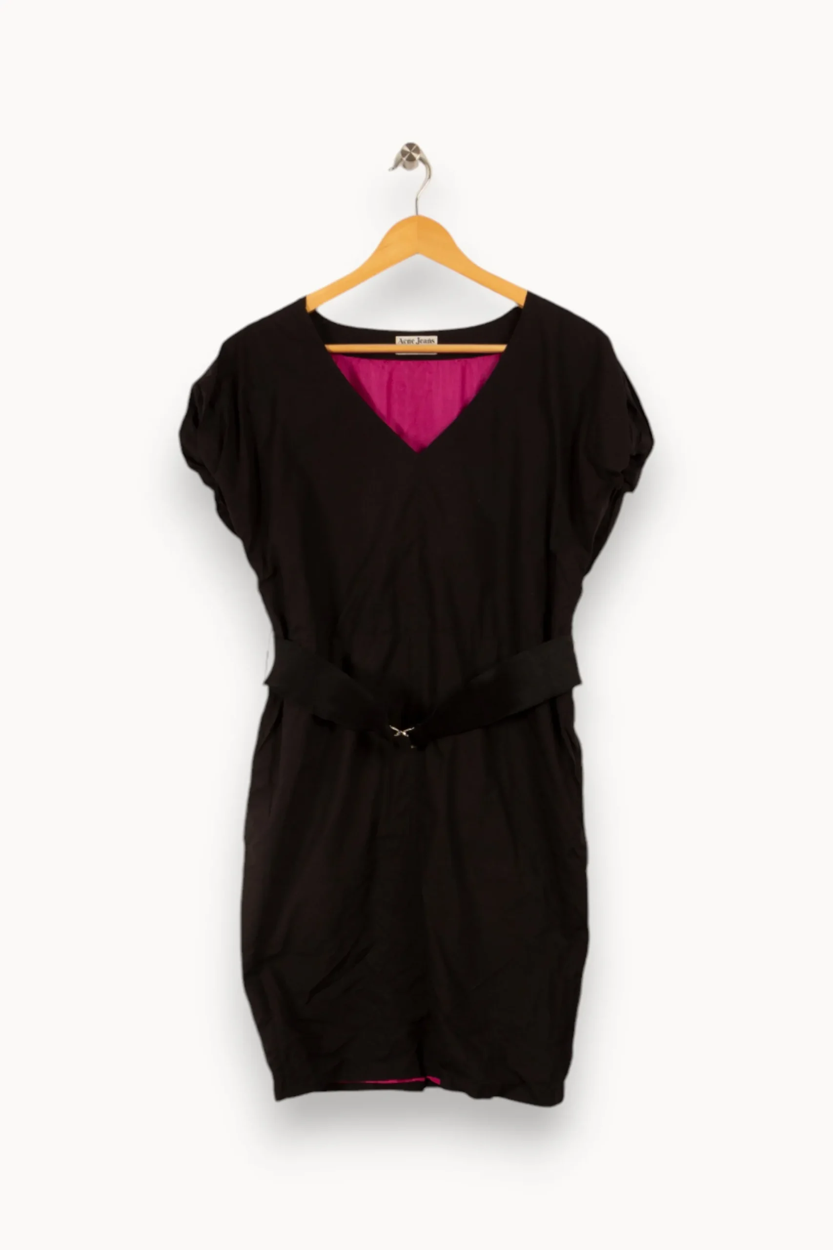 Hot Acne Studios Robe e à motifs roses - Taille S/36 Noir