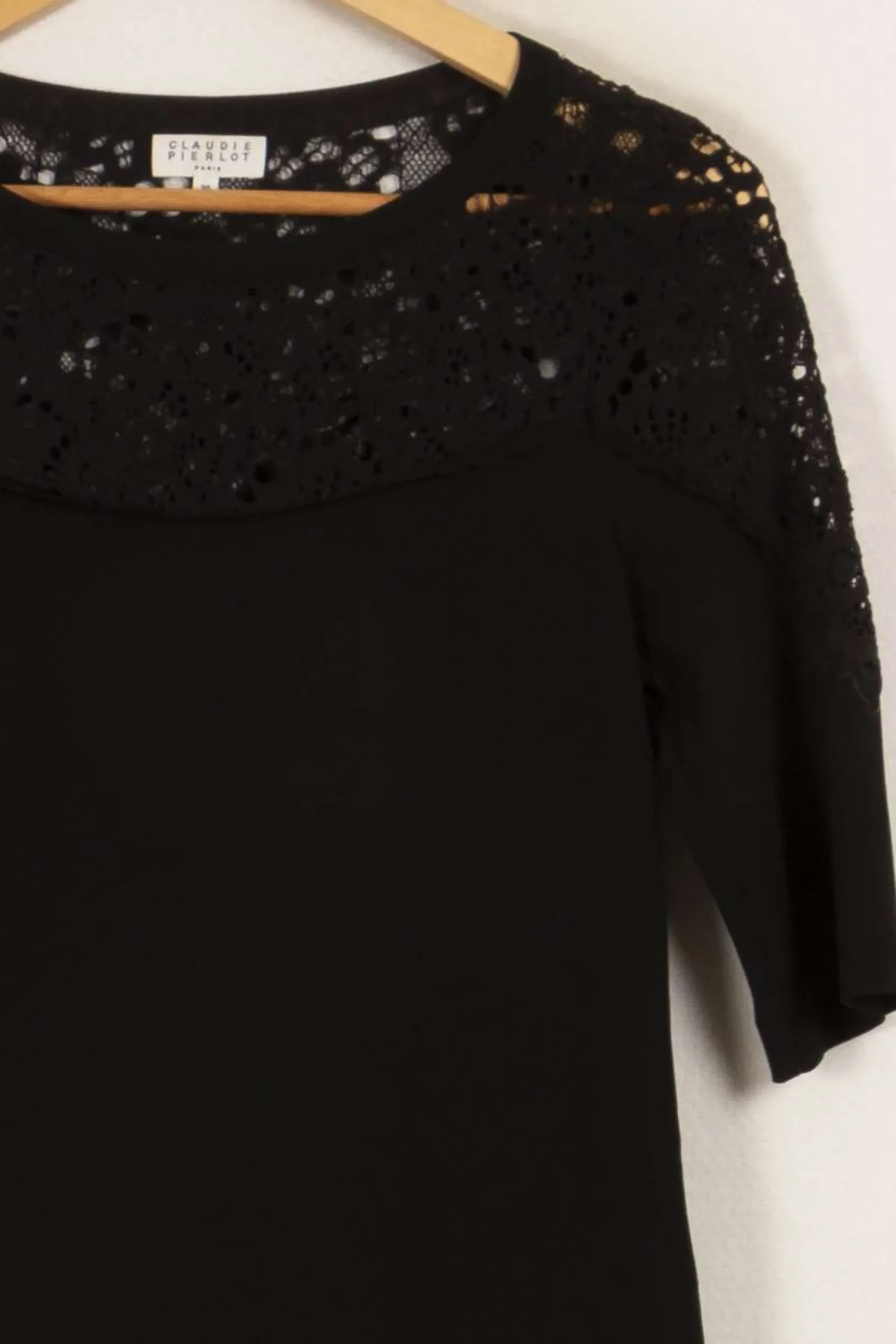 Best Claudie Pierlot Robe e avec dentelle - Taille XS/34 Noir
